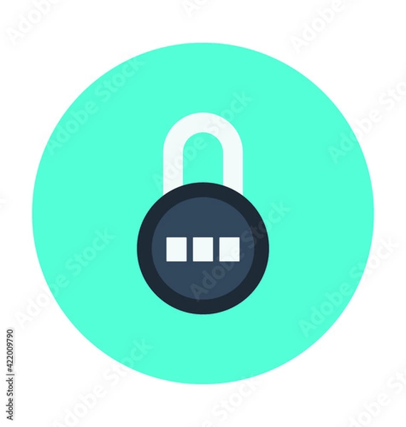 Fototapeta Code Padlock Colored  Vector Icon
