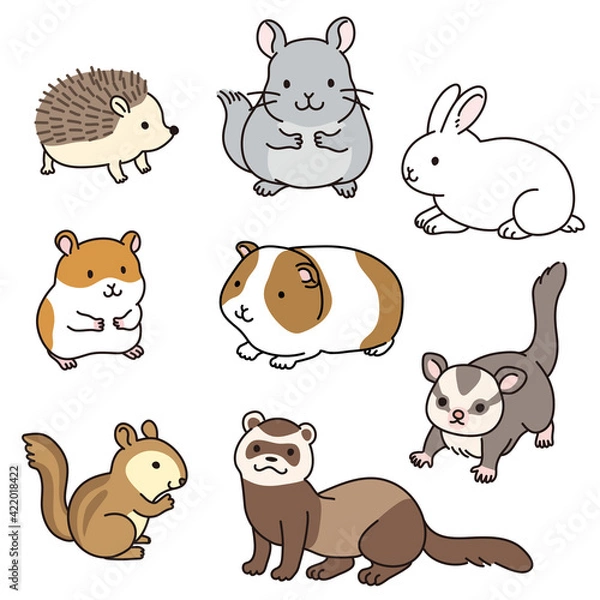 Fototapeta 小動物イラストセット