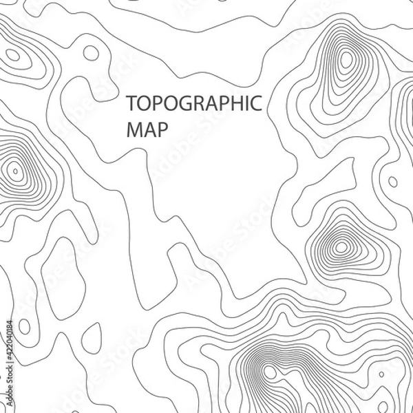 Fototapeta Topographic map background. Line topography map contour background, geographic grid. Abstract vector illustration.