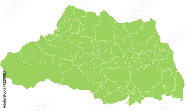 Obraz 地図_埼玉県境界線あり文字なし 
