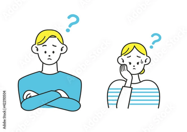 Obraz 考える父親と母親 はてな セット