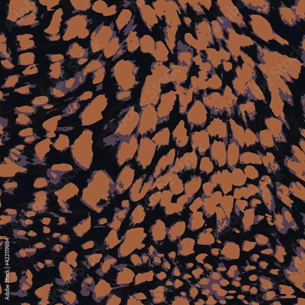Obraz Abstract animal skin leopard seamless pattern design. Jaguar, leopard, cheetah, panther fur. Seamless camouflage background for fabric, textile, design, cover, wrapping.