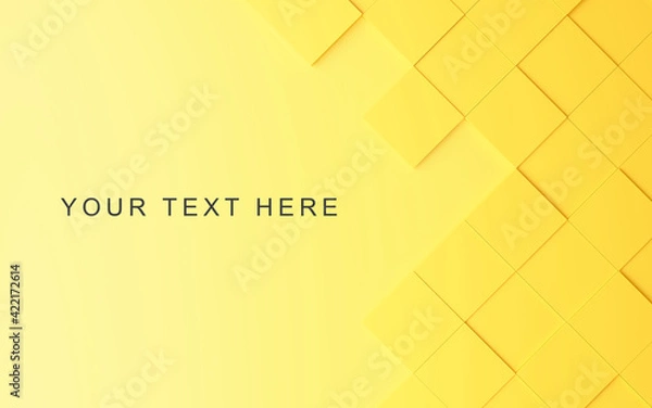 Obraz Geometric abstract yellow background from squares, 3d rendering.