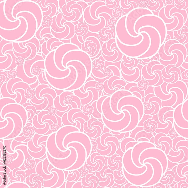 Obraz Vector Swirl Pink seamless pattern background. Perfect for fabric, scrapbooking, wallpaper projects.