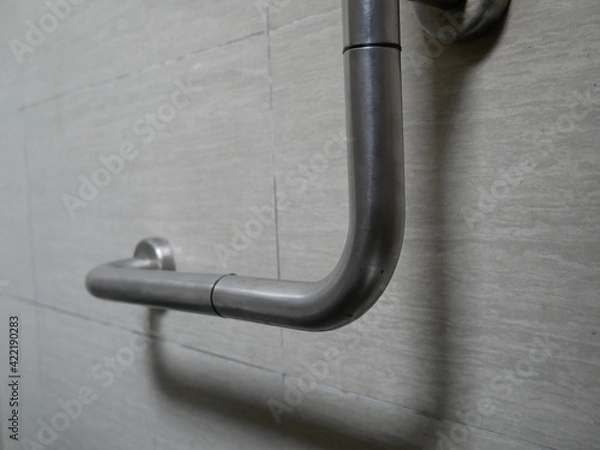 Obraz handicap handle for security in public toilet.