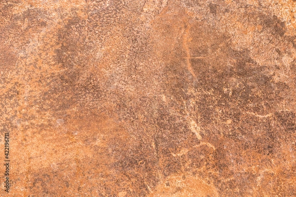 Fototapeta Modern interior wall with abstract brown rust pattern, corrosion texture background