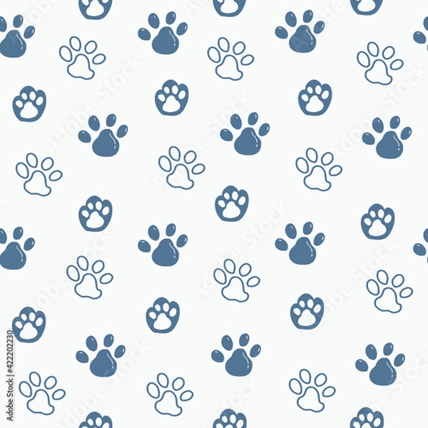Obraz Cat paws seamless pattern background wallpaper illustration