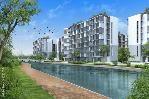 Fototapeta Renderowanie 3D budynku