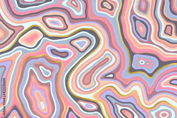 Fototapeta Abstract pink and violet backround. Agate slice ripple texture imitation. Vector illustration.