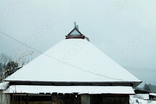 Obraz 寒中の農家