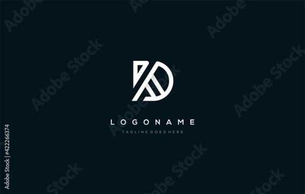 Obraz initial letter KD DK combine logo design monoline