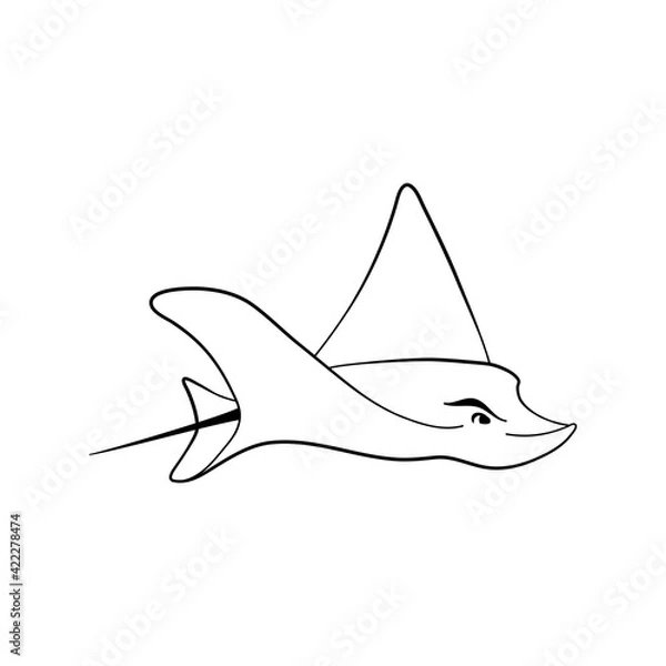 Obraz Stingray cartoon character silhouette