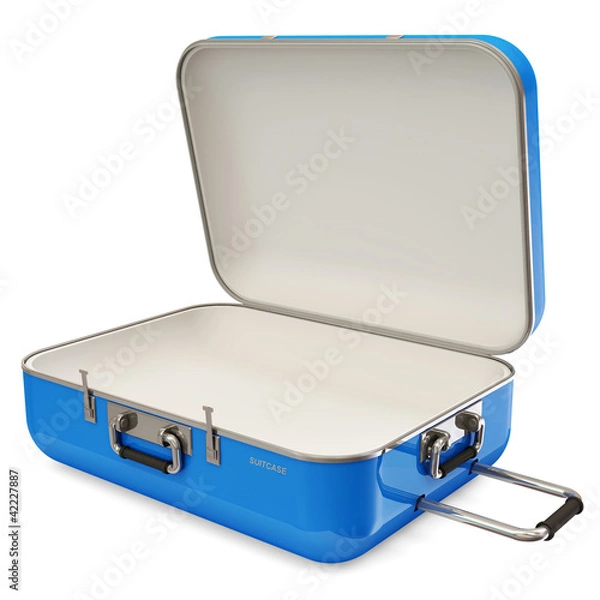 Fototapeta Opened Suitcase isolated on white background 