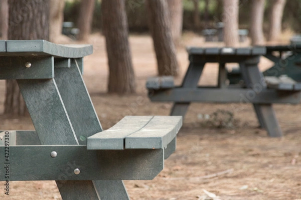 Fototapeta tables de camping