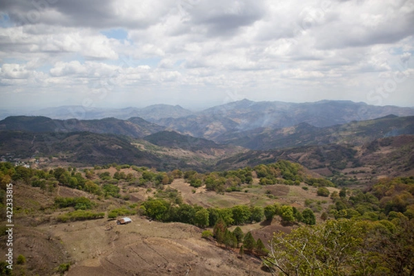 Fototapeta view from the top of the mountain over the landscape in Nicaragua