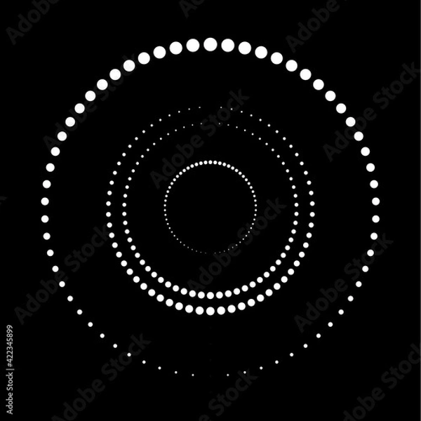 Obraz Halftone dots in circle form. round logo . vector dotted frame . design element