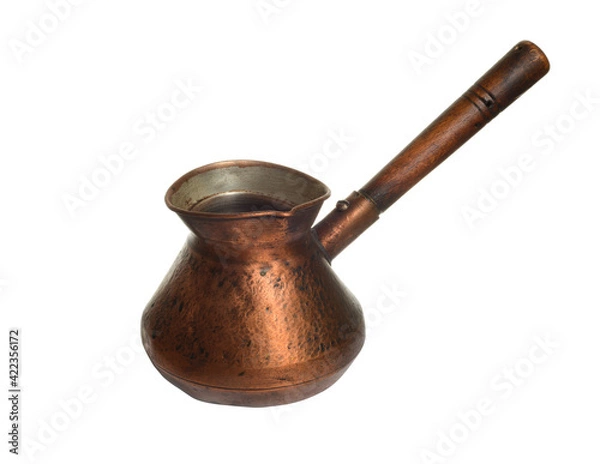 Fototapeta Old copper coffee pot.