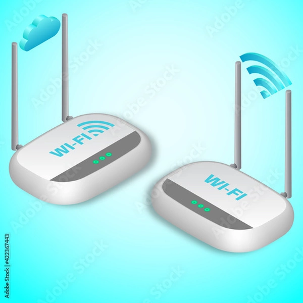Obraz Wi-Fi router icons