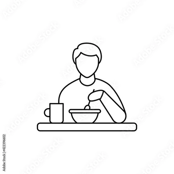 Fototapeta Eat color line icon. Pictogram for web page, mobile app