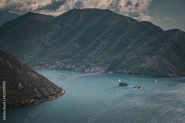 Fototapeta High point view on a Boka bay in Montenegro