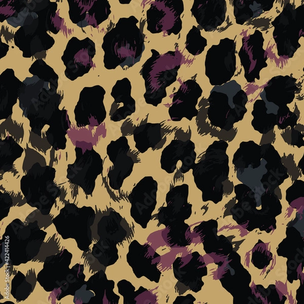 Obraz Leopard print pattern. Vector seamless background. Animal skin texture