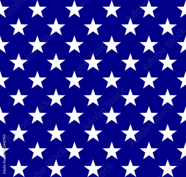 Fototapeta seamless white star on blue background pattern