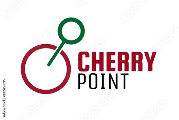 Obraz red cherry point fruit logo concept design illustration