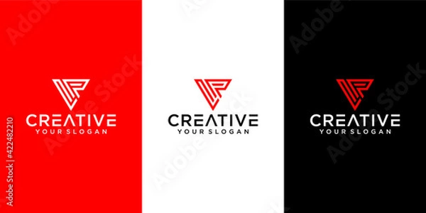 Fototapeta Initials VR, RV logo design is simple, creative, unique and innovative