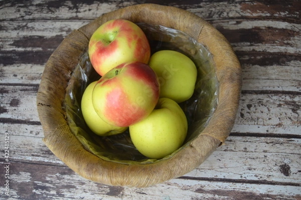 Obraz Apples basket flatlay