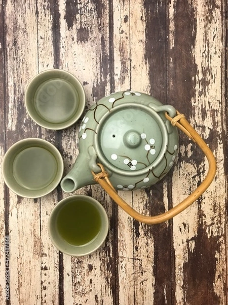Obraz Matcha cup set fltlay