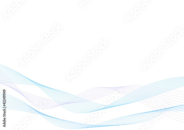 Obraz 背景素材 青色系の滑らかなウェーブ イメージデザイン ベクター