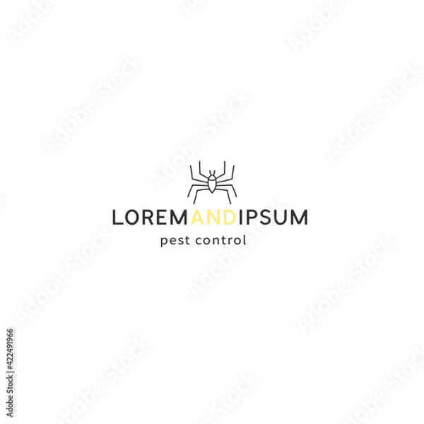 Fototapeta Vector insect graphics, a spider. Hand drawn simple minimal logo template.