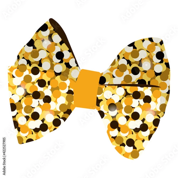 Fototapeta Vector isolated bow with sequins. a shiny beautiful girly bow.