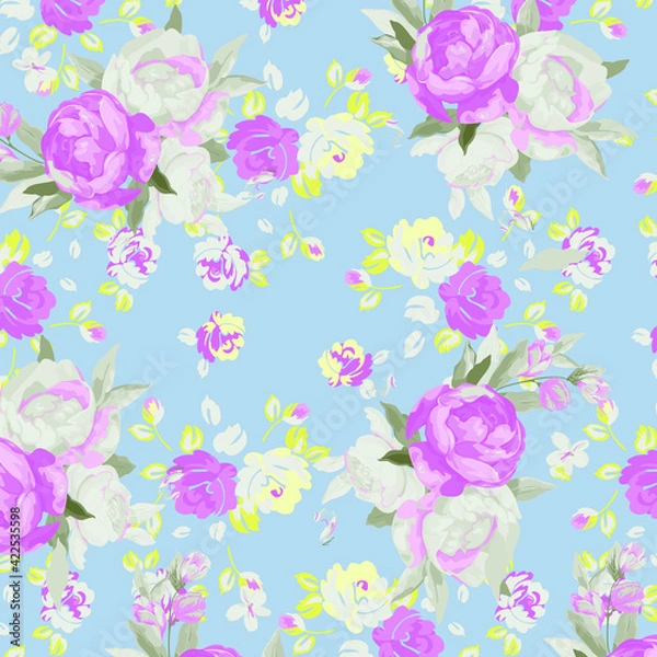 Fototapeta Abstract floral seamless pattern.
