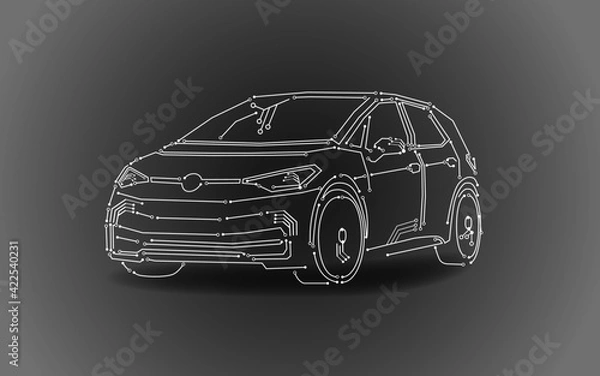 Obraz e-mobility by an e-car 