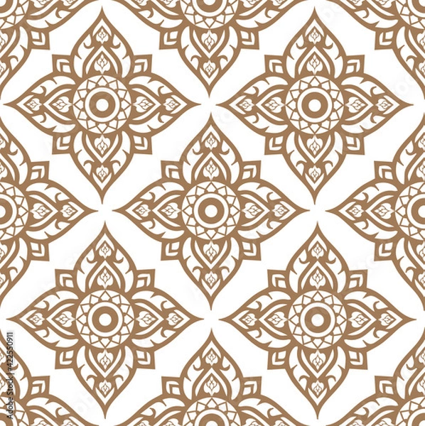 Fototapeta Thai Line Fabric tradional seamless pattern background