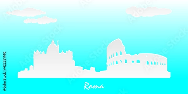 Obraz rome city skyline vector illistration