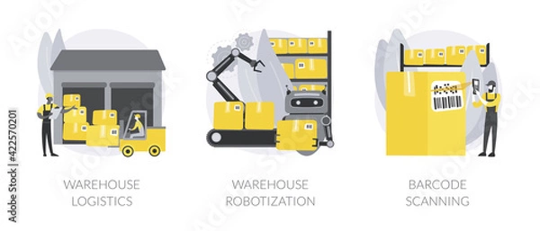 Fototapeta Storage automation abstract concept vector illustrations.