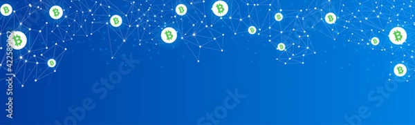 Fototapeta Abstract Bitcoin cash cryptocurrency wireframe low poly mesh background.