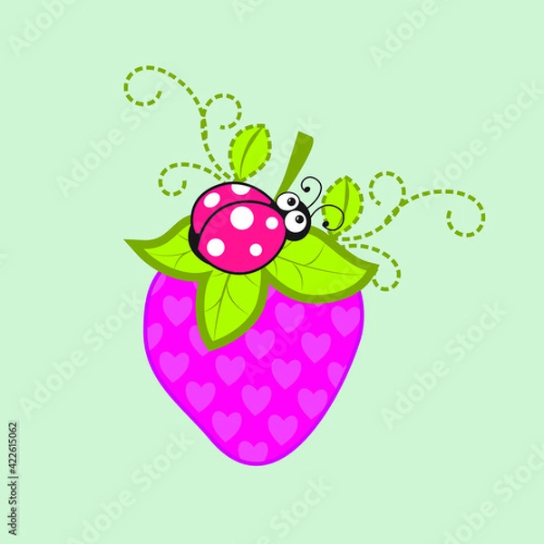 Obraz ladybug on a green leaf