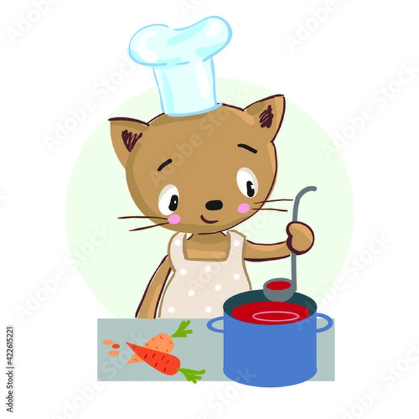 Obraz Cute cat chef 