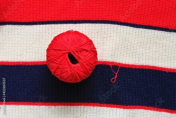 Obraz skein on a striped background