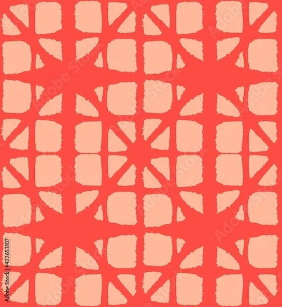 Fototapeta Japanese Tie Dye Seamless Pattern. Bohemian Geometric Asian Tie Dye