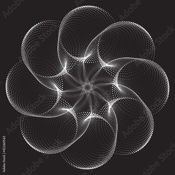 Fototapeta Flower. Dotted Halftone Vector Spiral Pattern or design element