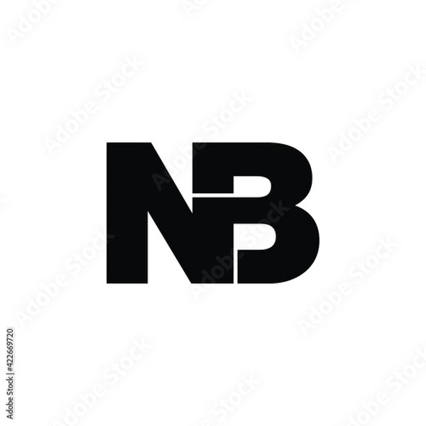 Obraz Letter NB simple logo design vector