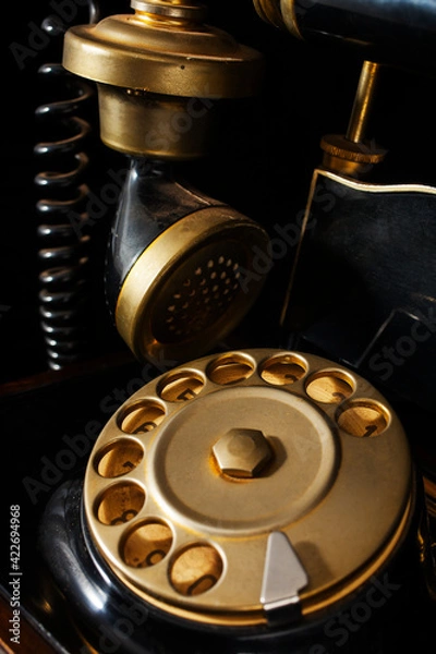Fototapeta Vintage phone dialer and handset