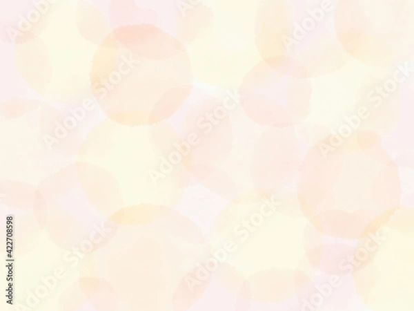 Obraz あたたかい水玉の水彩画の背景、オレンジ、薄いピンクの模様の壁紙、明るい未来を感じるイメージ