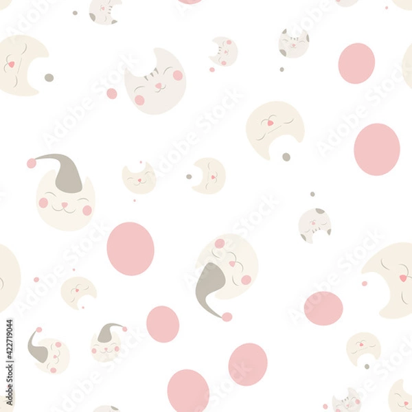 Fototapeta vector cartoon illustration light brown happy cat on white background