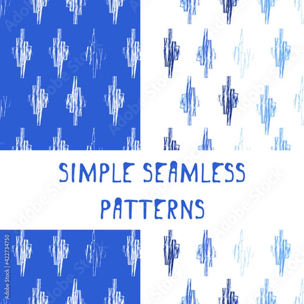 Fototapeta Seamless vector illustration.
Editable repeating pattern. Isolated indigo rhombus pattern. Fabric, textiles, gifts, wallpaper. Flat style