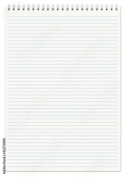 Obraz Spiral lined notebook A4 isolated on white.
